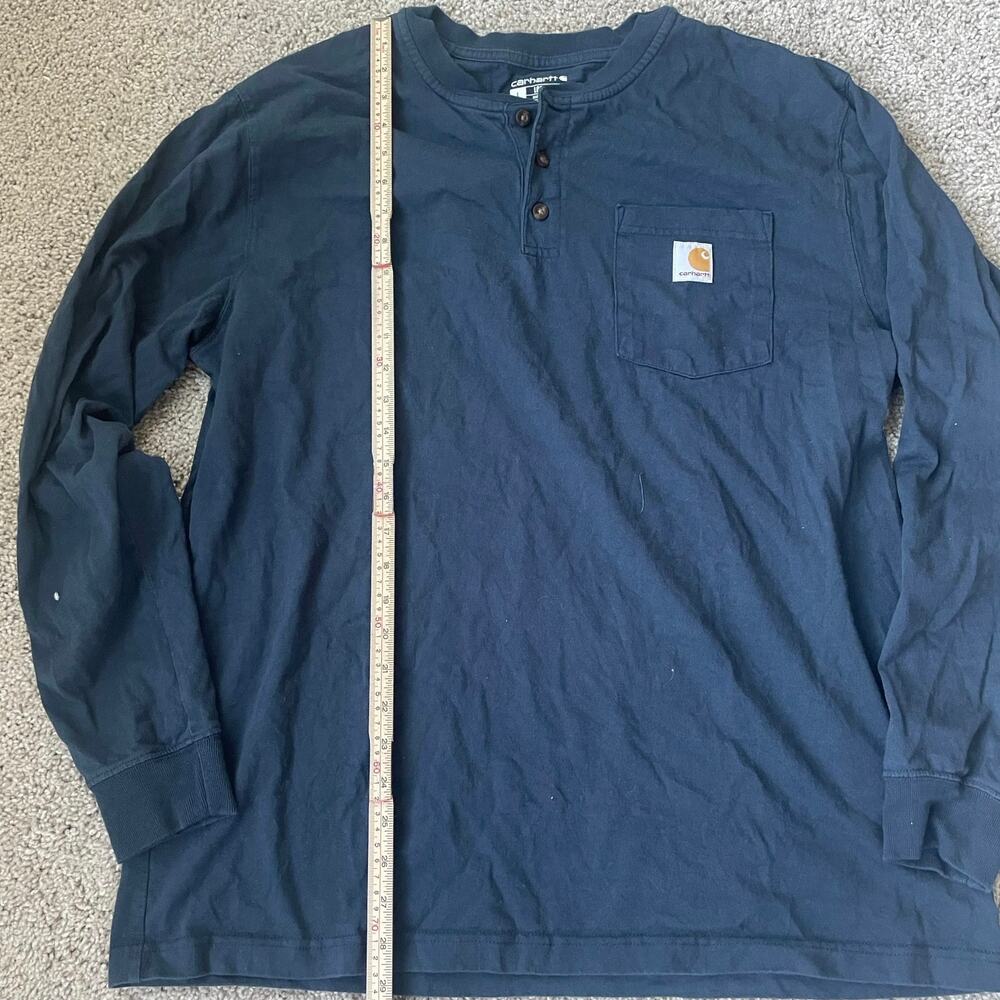 Carhartt® Long Sleeve Henley T-Shirt Size Large Loose Fit - Picture 5 of 12